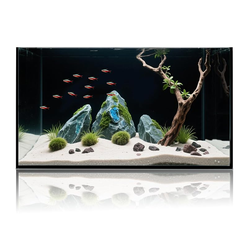 Aquário Globo de Vidro para Peixes, Betta, Goldfish, Camarões e Plantas com Fundo Escuro Wonderfactory, 37,85 L