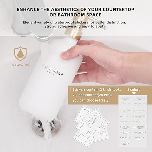 Miniatura 4 de Dispensador de jabón para baño, dispensador de jabón para platos y manos, dispensador de loción de jabón de vidrio con bomba para cocina con