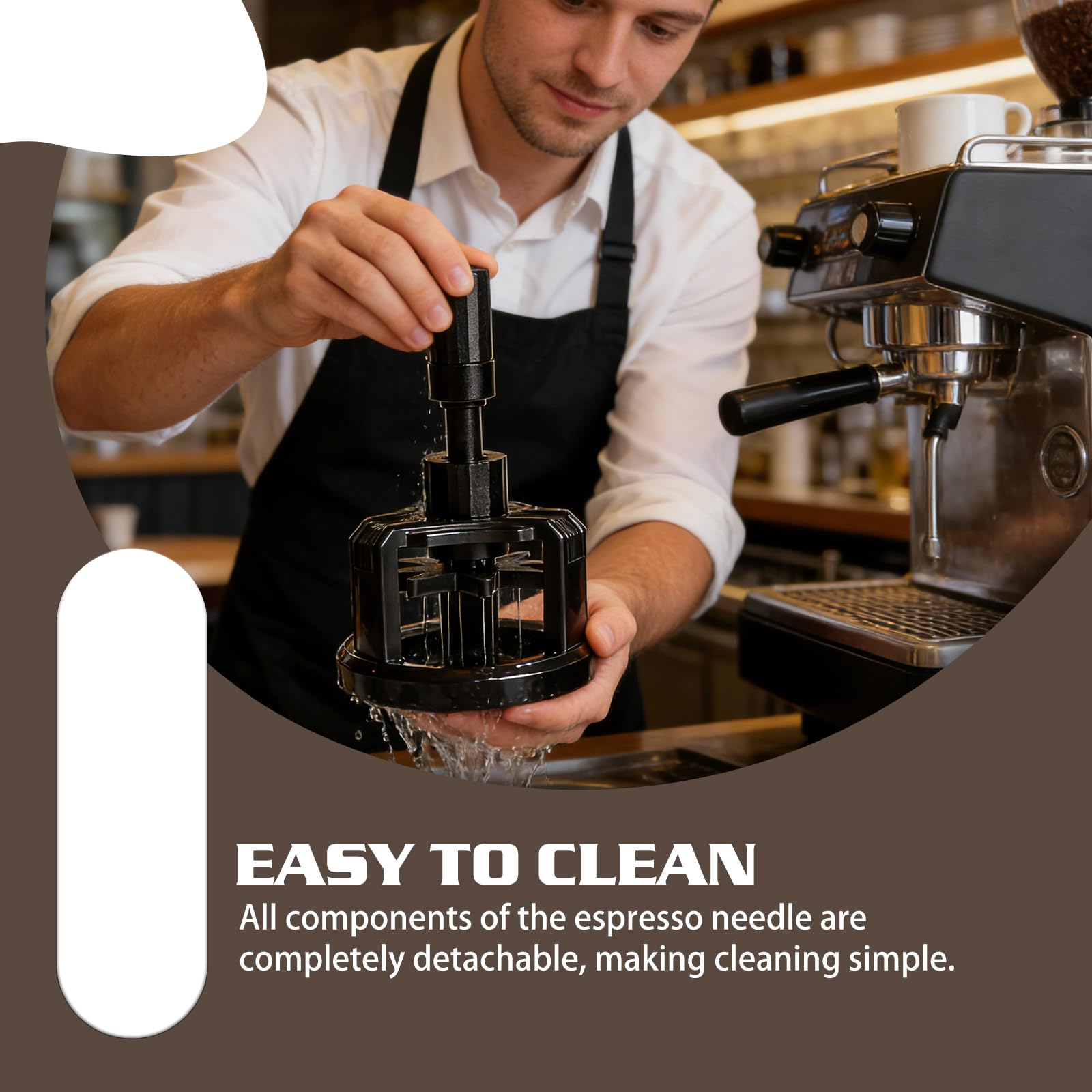 Aguja de espresso, WDT Tools 58 mm, herramienta de distribución de espresso con 10 agujas para barista, altura de aguja ajustable, dispensador de café magnético giratorio para una extracción uniforme