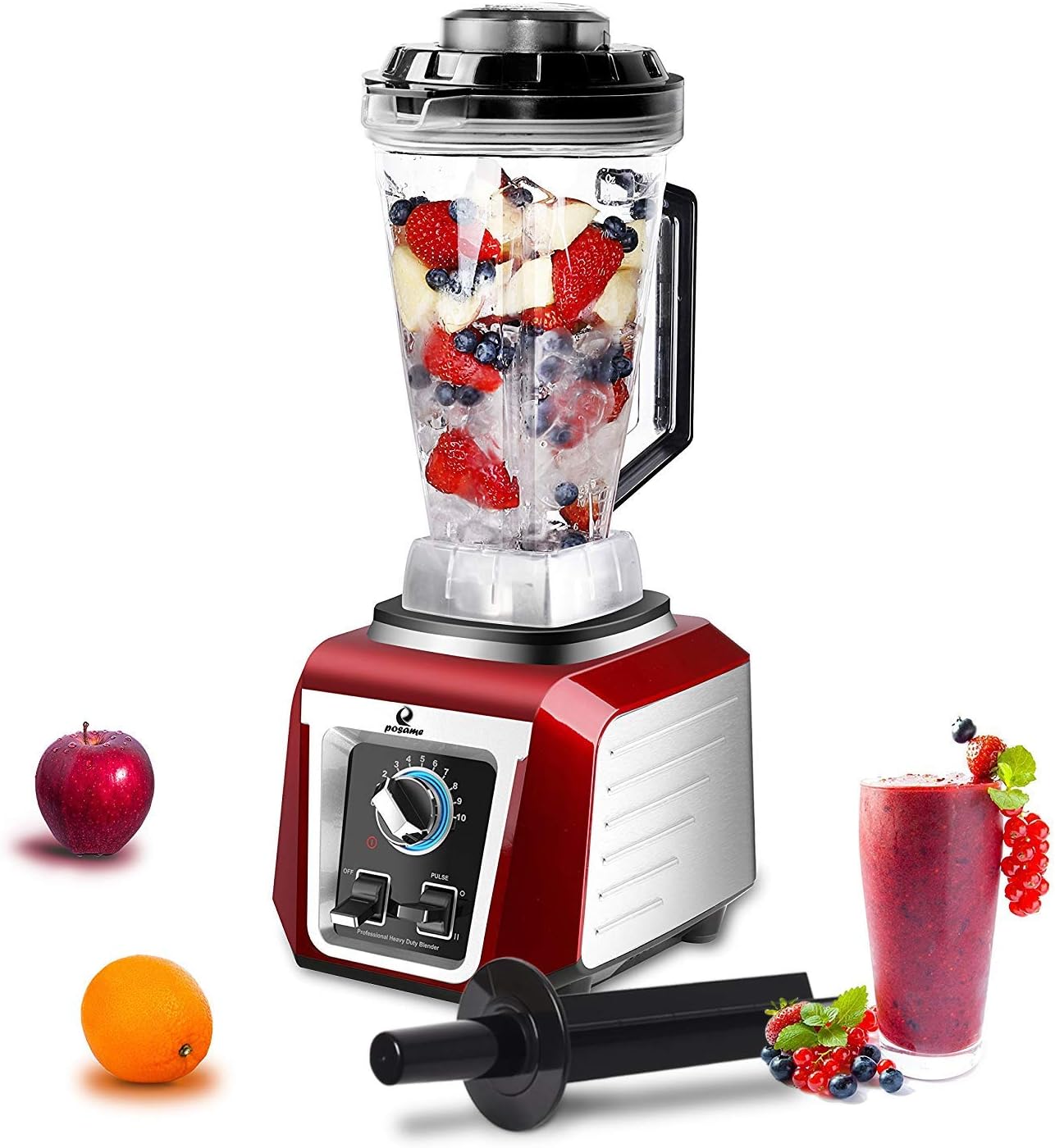 Professional High Speed Blender for Smoothies and Shakes,Hot Soups,Baby Food (Red)