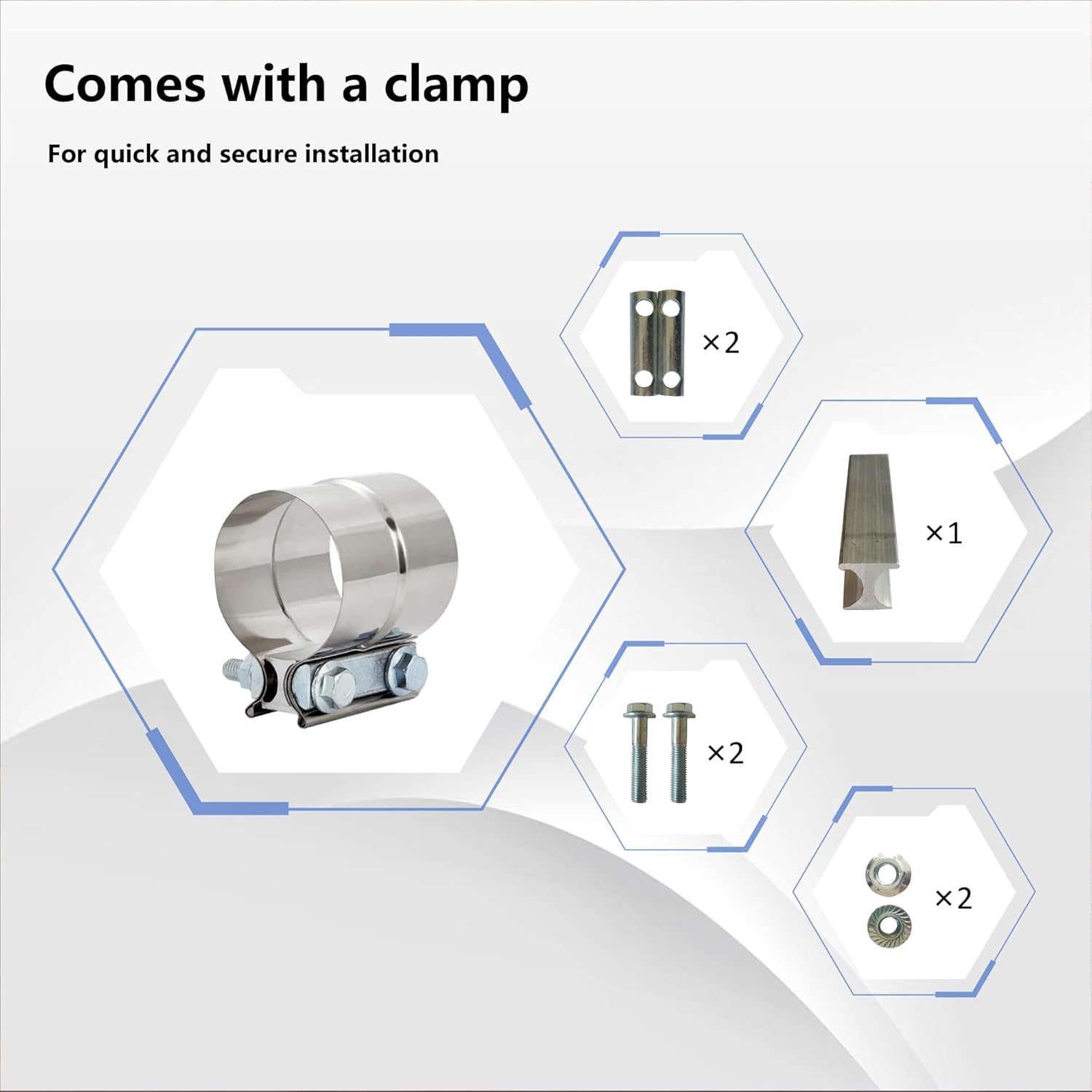 4" to 6" Exhaust Elbow with Clamp – Chrome/Black Coating Diesel Exhaust Tip, No Welding Required, Fits 4" Exhaust Pipe for Trucks Pickups Cars