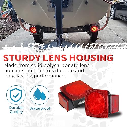 Miniatura 10 de Kit de luces LED sumergibles para remolque de 12 V, luces traseras superbrillantes para cámper, camión, RV, marina, motos de nieve de menos de 80