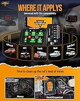 Vista 6 de Auxbeam Panel de interruptores RGB de 6 bandas RA60 Panel de interruptores regulables automáticamente con función de memoria pulsada de palanca