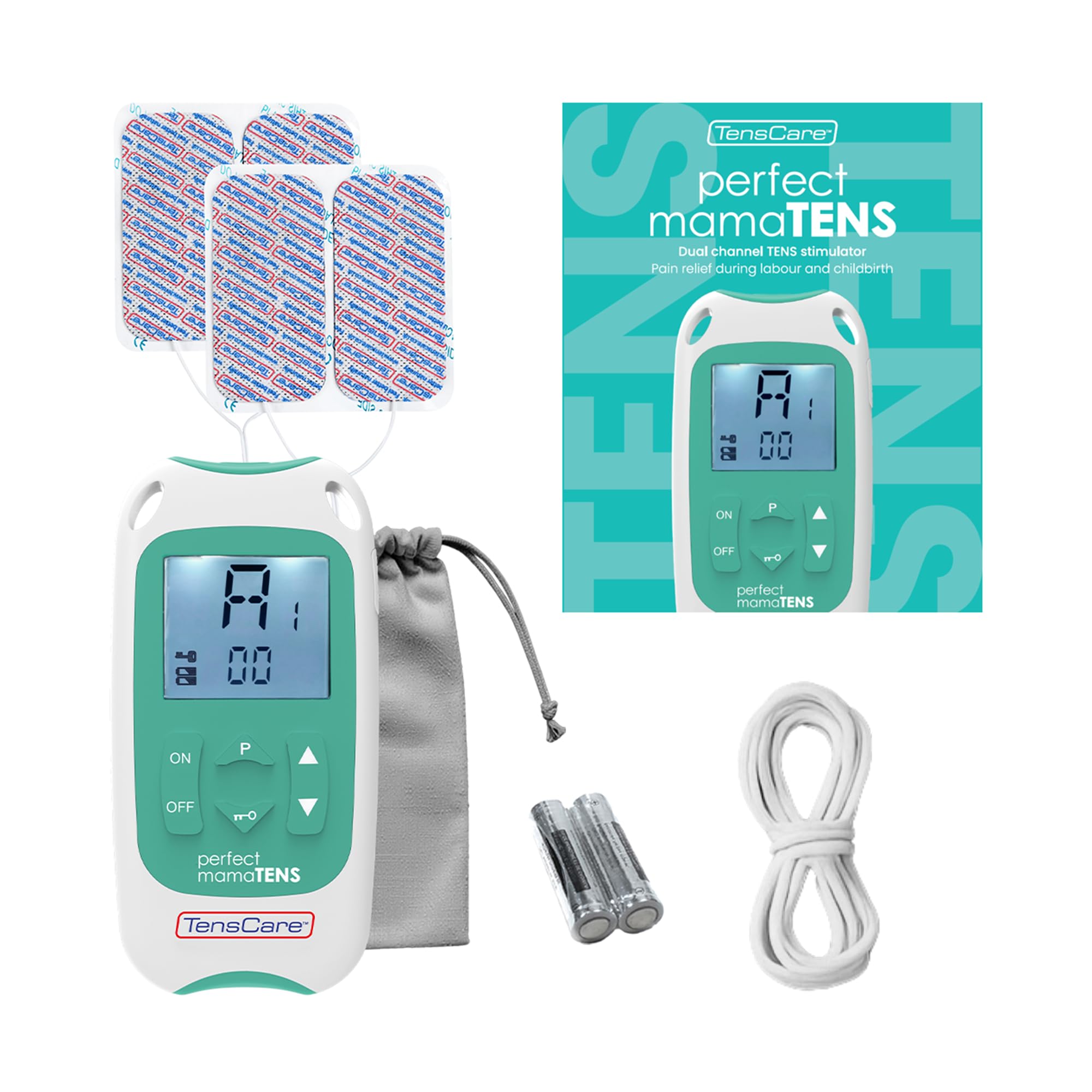 TensCare - Perfect MamaTENS, alivio del dolor sin drogas para durante el parto y el parto infantil. Utilizando tecnología TENS clínicamente probada. Botón Boost proporciona un mayor alivio del dolor durante las contracciones.