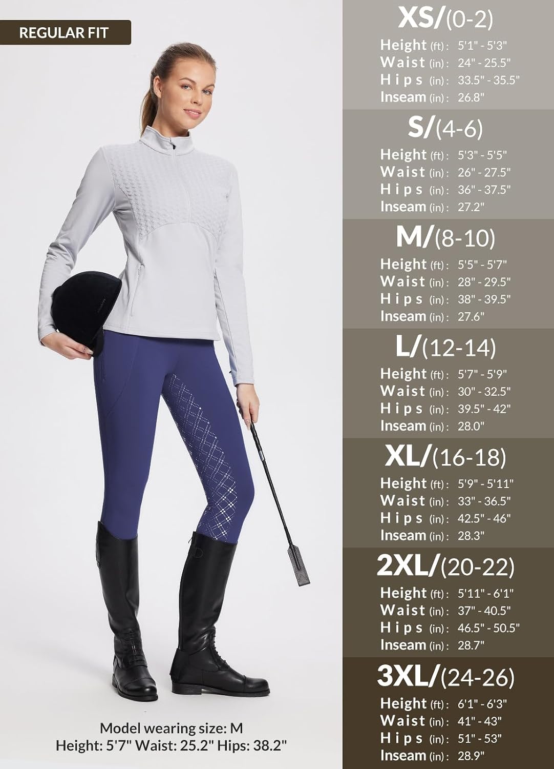 baleaf Women's Winter Riding Pants Full Seat Breeches Fleece Horse Equestrian Tights Horseback Leggings Zipper Pockets