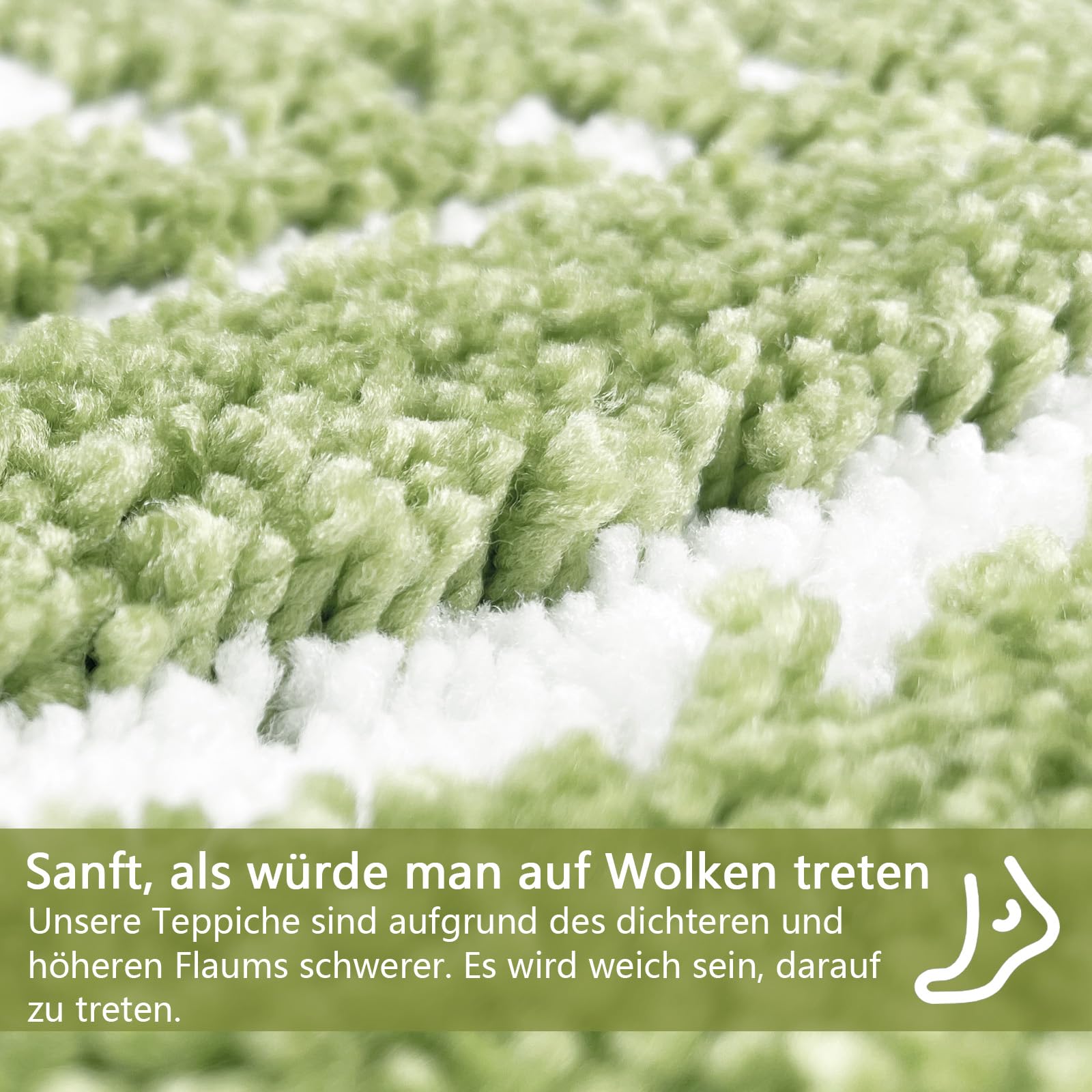 Homantic Sage Green Bathroom Mat - Small Non-Slip Bath Mat for Sink & Bathtub, Water Absorbent Leaf Green Decor 50 x 80cm - Image 3