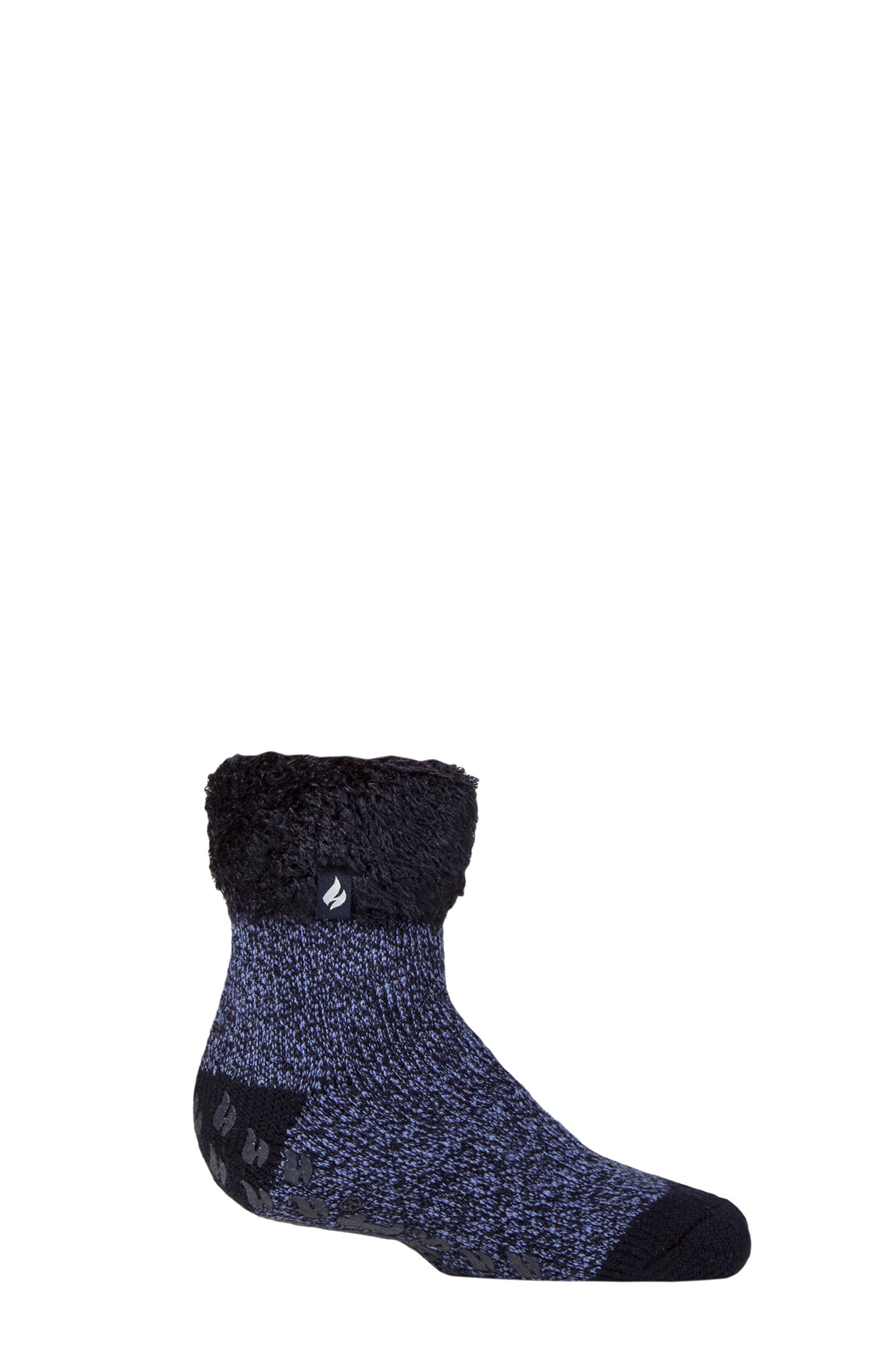 Heat Holders Unisex Kids Navy Kids Fluffy Cozy Thermal Bed Socks