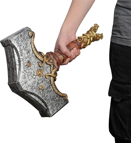 Miniatura 2 de CoserWorld - Martillo de espuma de poliuretano a escala 11, accesorio de disfraz de hachas medievales, armas para cosplay de Halloween