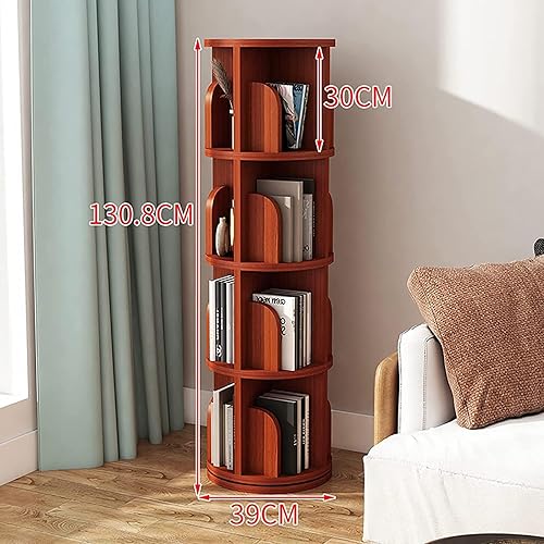 Miniatura 9 de QQXX Estantería giratoria de madera maciza, estantería giratoria redonda de 360 grados, estantería de pie para niños y adultos, estante esquinero,