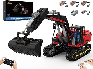 Excavator Construction Building Block Kit - RC Electric Excavator Construction Vehicle Model Kit Adult Collection Toy, Gift Toys for Teens Age 14+/Adults and Block Collectors(1828 Pieces)