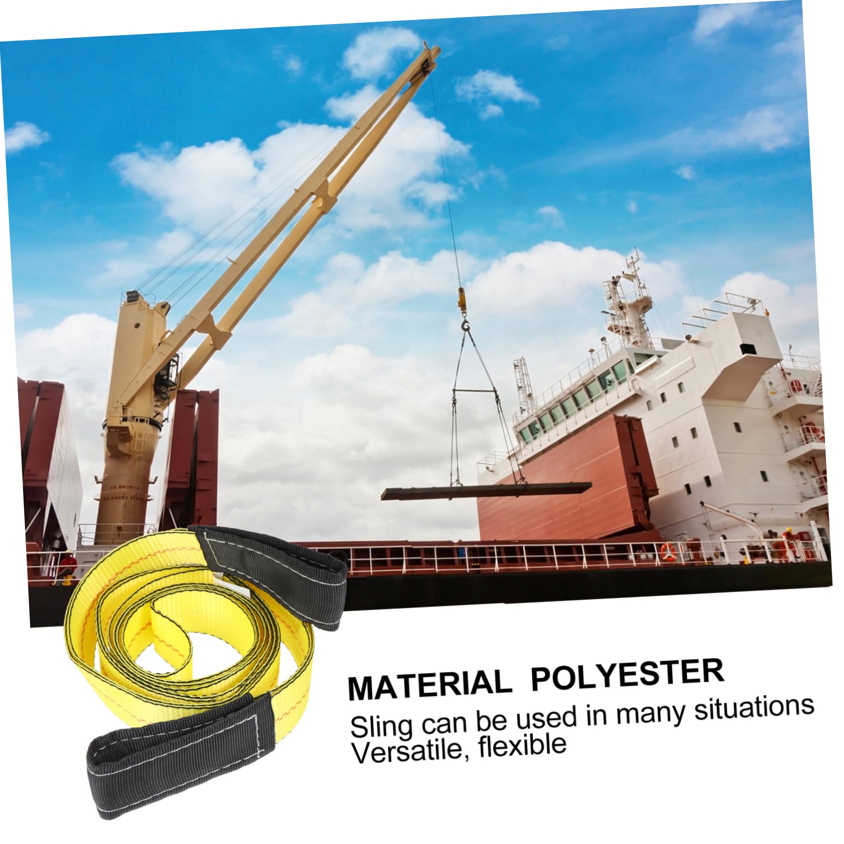 Ciieeo Cinghie Resistenti All'abrasione per Sollevamento 2 Pezzi in Poliestere Doppia Fibbia Larghe e Piatte per Edilizia Civile e Costruzione