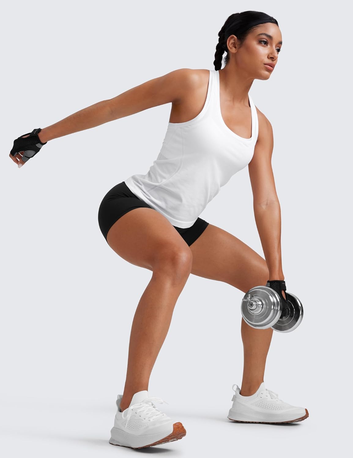 CRZ YOGA Seamless Racerback Tank Tops for Women - Gym Workout Athletic Running Sleeveless Shirts Breathable Scoop Neck - Image 4