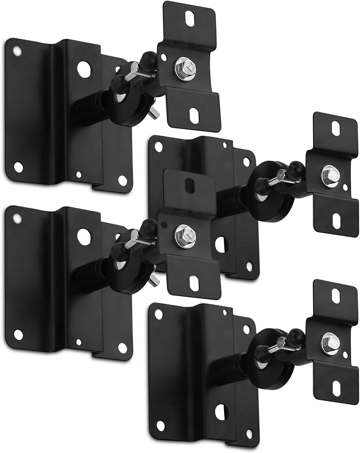8-Pack Black Universal Speaker Mounts – Swivel Wall/Ceiling Brackets Compatible With Bose & More