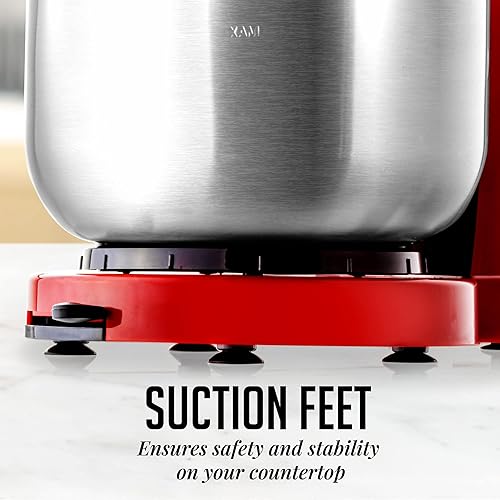 Vista 12 de OVENTE Batidora eléctrica de pie con cuenco de acero inoxidable de 3.5 cuartos de galón, mezclador de cocina portátil y ligero de 5 velocidades