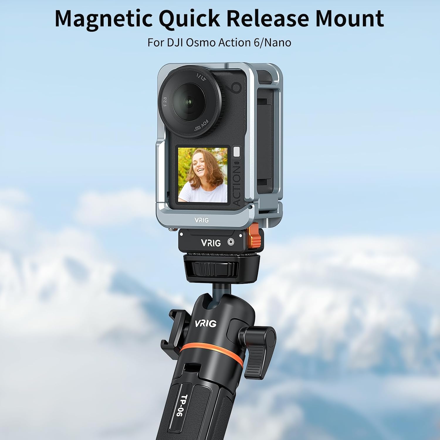VRIG Quick Release Mount for DJI Osmo Action6,Magnetic Expansion Adapter with 1/4" Screw Hole Adapter for DJI Osmo Action6/Nano Accessories