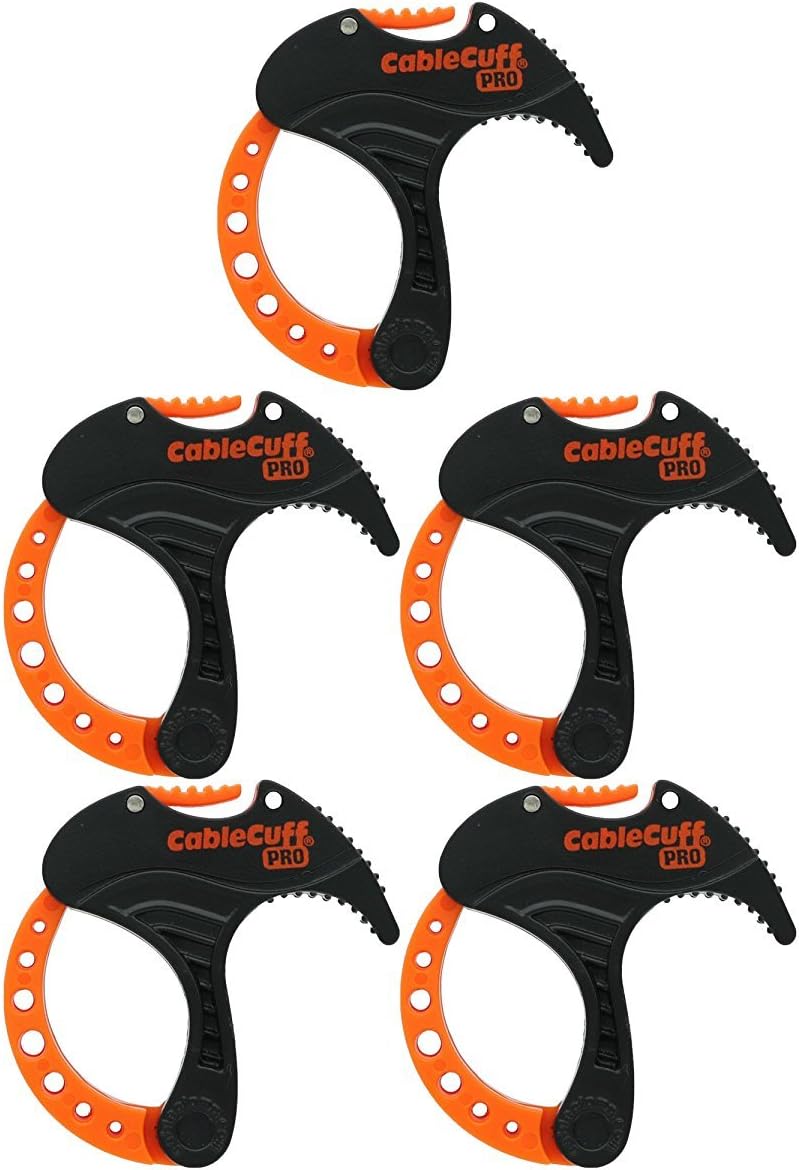 Cable Cuff PRO (5 Pack: 5x Small 1 Inch Diameter) Adjustable, Reusable, Cable Tie Replacements for Extension Cords or Electronics
