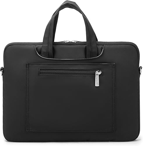 Miniatura 7 de Kinmac Bolso de hombro para portátil de piel sintética, Bordado negro