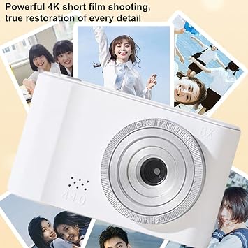 Compact Digital Camera - 4K Video Blogging Camera, Digital Camera Photography Professional, Digital 4K Autofocus 4400W UHD Camera, Digital Camera with Point and Shot 8x Digital Zoom Anti-Shake Digital