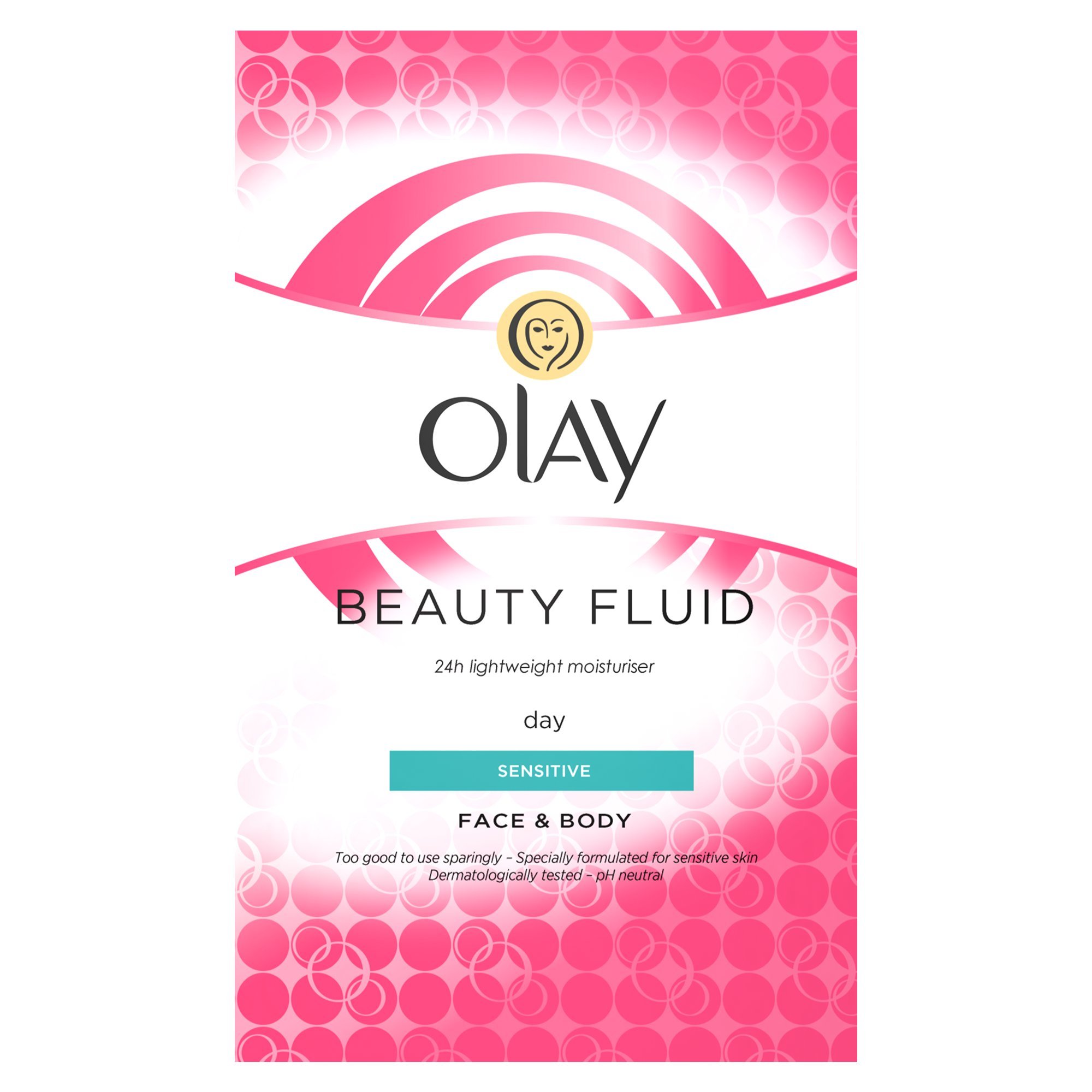 Olay Beauty Fluid, lozione idratante e rigenerante per viso, collo e corpo per pelli sensibili, per pelli morbide e lisce, 200 ml