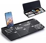 TSJ OFFICE Small Desktop Whiteboard -Glass Dry Erase Board Computer Keyboard Stand White Board Surface Pad with Drawer, Desk Organizers with Accessories for Office, Home, School Supplies - Green