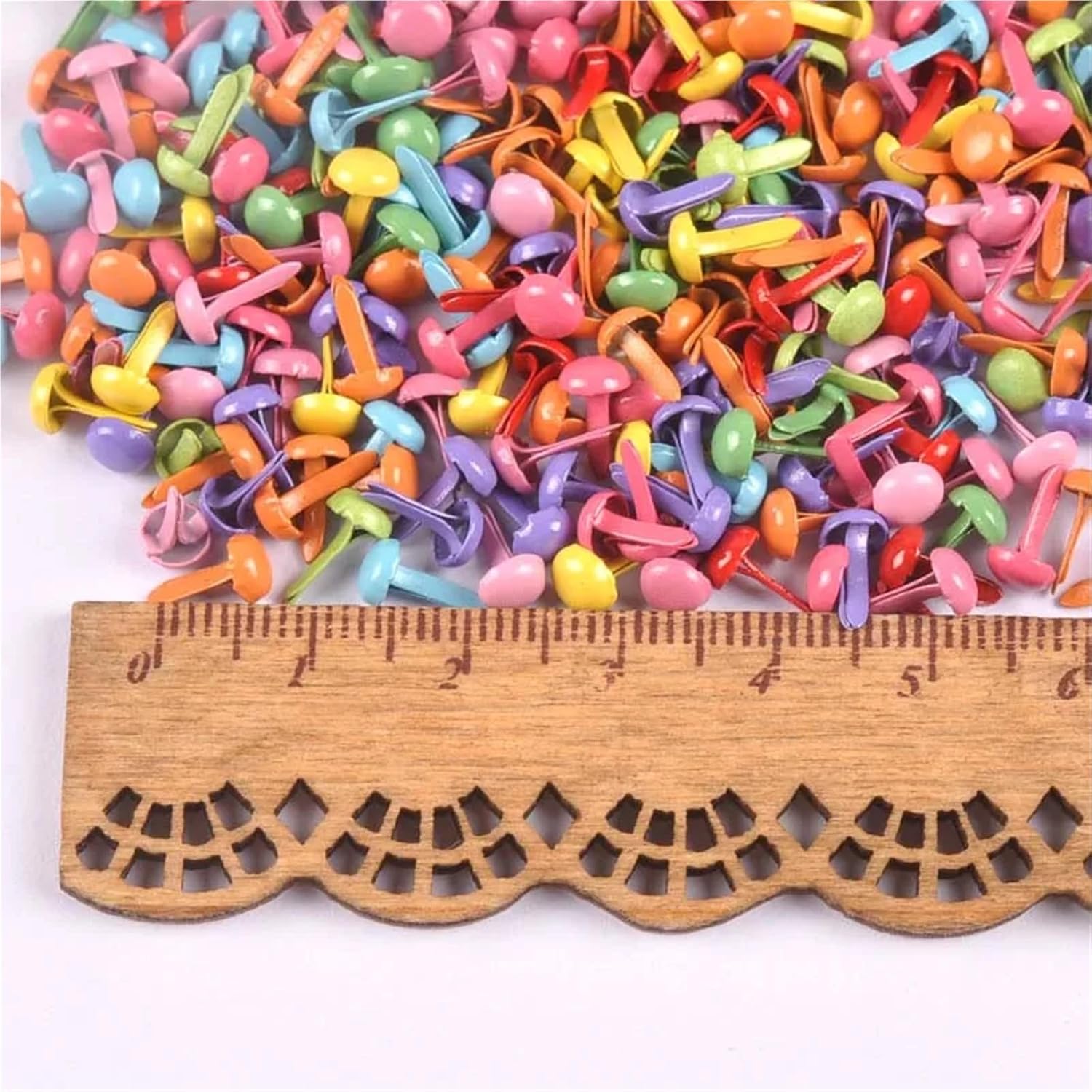 Brad Mini Mixed Round Brads Embellishment Fastener Metal Crafts for Paper Decoration 4.5x8.5mm(1000pcs)