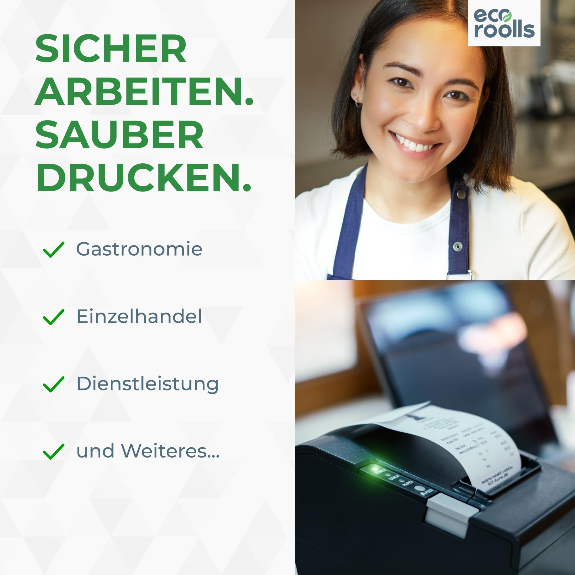Thermorollen 80mm x 80mm x 12mm [Für alle üblichen Kassensysteme] - Kassenrollen 80x80x12 Thermo - Bonrollen Thermopapier - Geeignet für Drucksysteme mit Papierbedarf bis 80m (50 Stk)