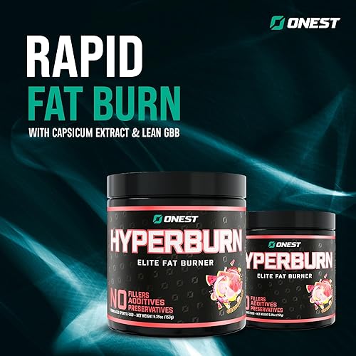 Miniatura 10 de ONEST Hyperburn - Polvo termogénico  5.40 oz (30 porciones) Suplemento de refuerzo de energía mejorado y apoyo al rendimiento, proteína en polvo de