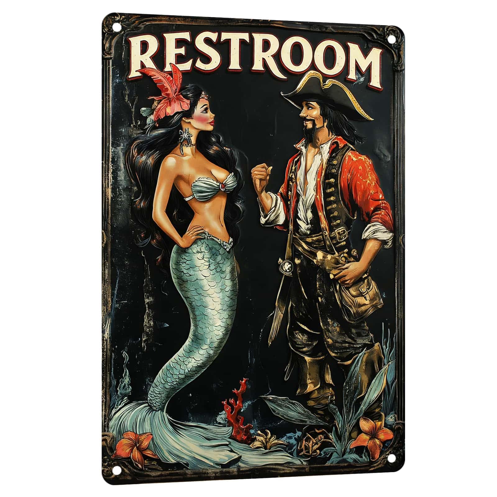 Photo 1 of TinnyTign Mermaid Pirate Restroom Sign