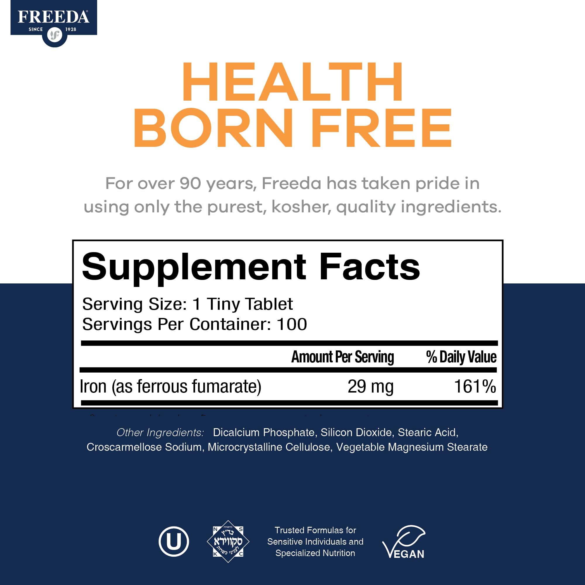 Freeda Iron Supplement - Ferrous Fumarate Iron Tablets — Amazon image 4