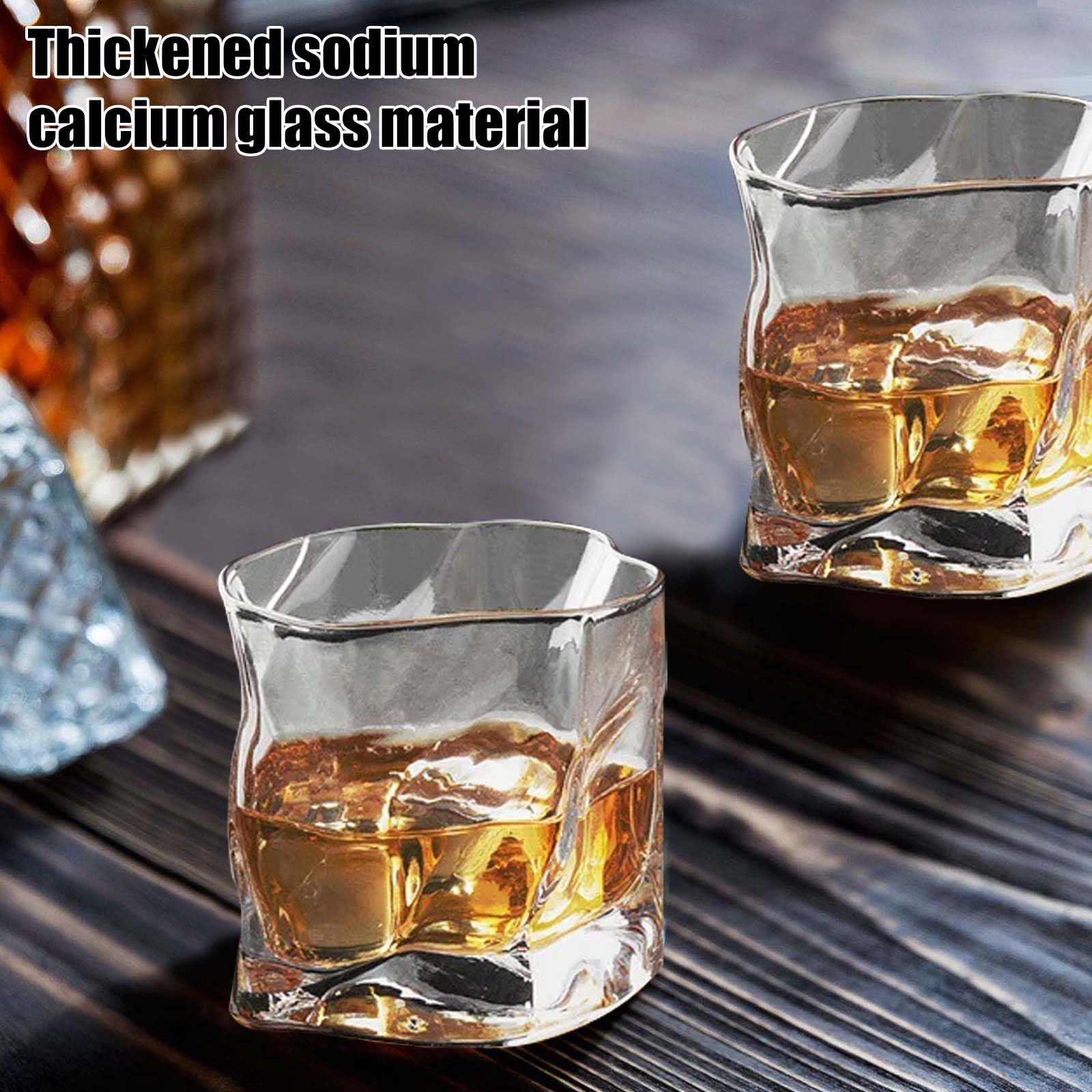 Set di 6 bicchieri da 200 ml, bicchieri da whisky, bicchieri da whisky con cristalli irregolari, bicchieri di cristallo, bicchieri da caffè freddo, bicchieri da cocktail, bicchieri da tè, succo di