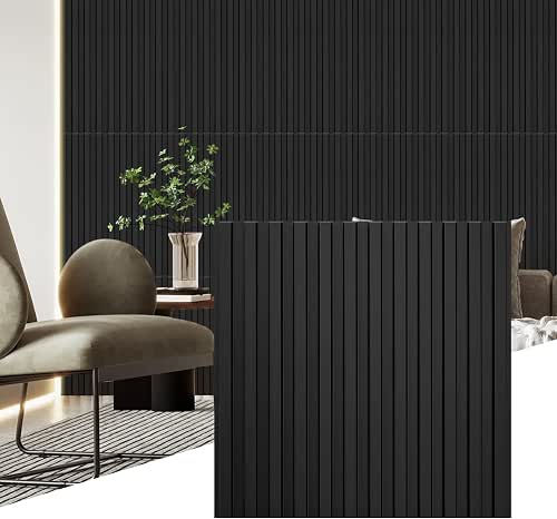 STICKGOO 3D Slat Wall Panels, PVC Fluted Wall Decor, 12