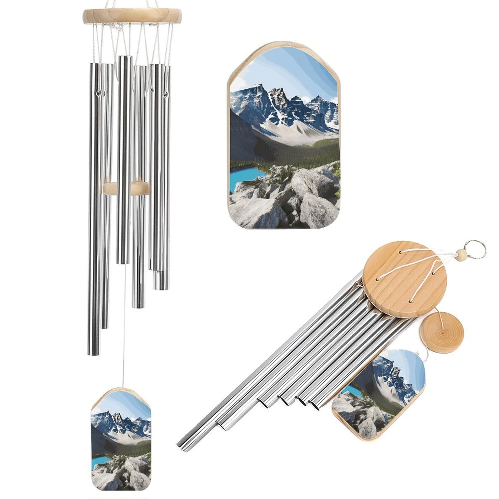 Mountains Wind Chimes, Soothing Melodic Memorial Windchimes Soothing Melody Wind Chime Handcrafted Hanging Decoration for Home Garden Balcony Courtyard Decor