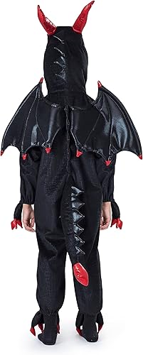Miniatura 3 de Dress Up America Disfraz de dragón para niños, conjunto de disfraz de dragón negro para niñas y niños