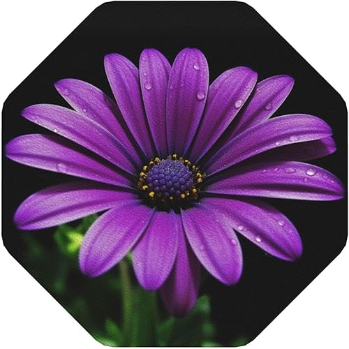 Miniatura 9 de 6 posavasos de cuero para bebidas, posavasos de bebida de margaritas moradas para protección de mesa, posavasos de 4 pulgadas para decoración de