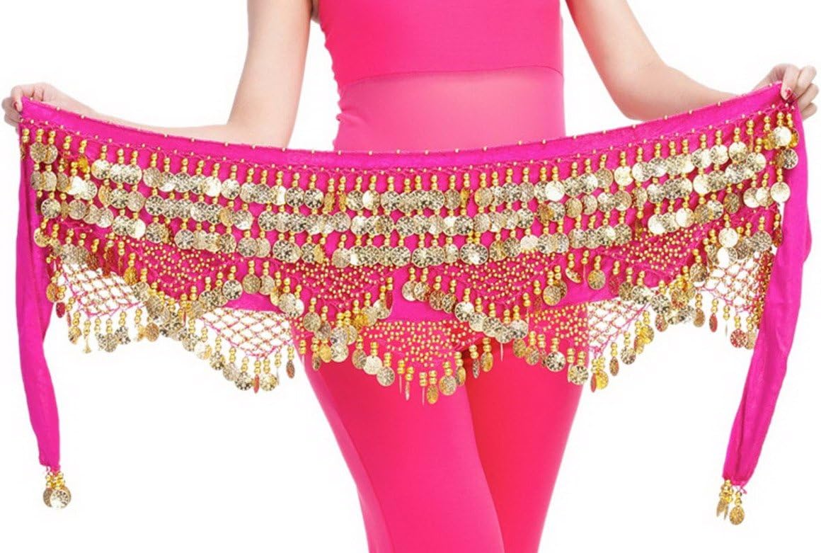 Aivtalk Women Belly Dance Hip Scarf with Coins Velvet Belly Dance Belt 320 Coins