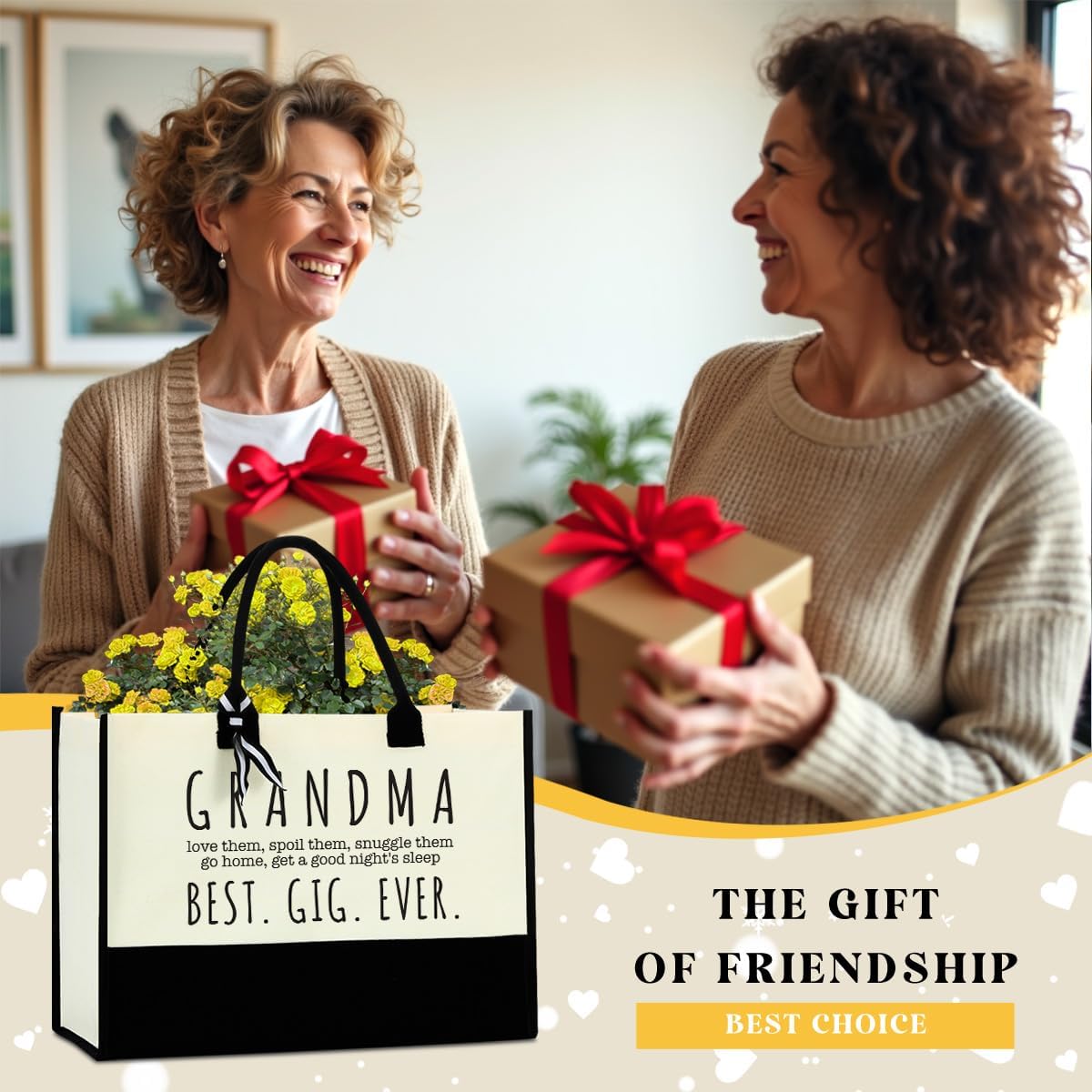 FORBIDDEN PAPER Grandma Gifts Tote Bag for Nana, Mimi, Gigi & Granny - Perfect for Birthday, Thanksgiving & Christmas Travel Handbag - Image 2