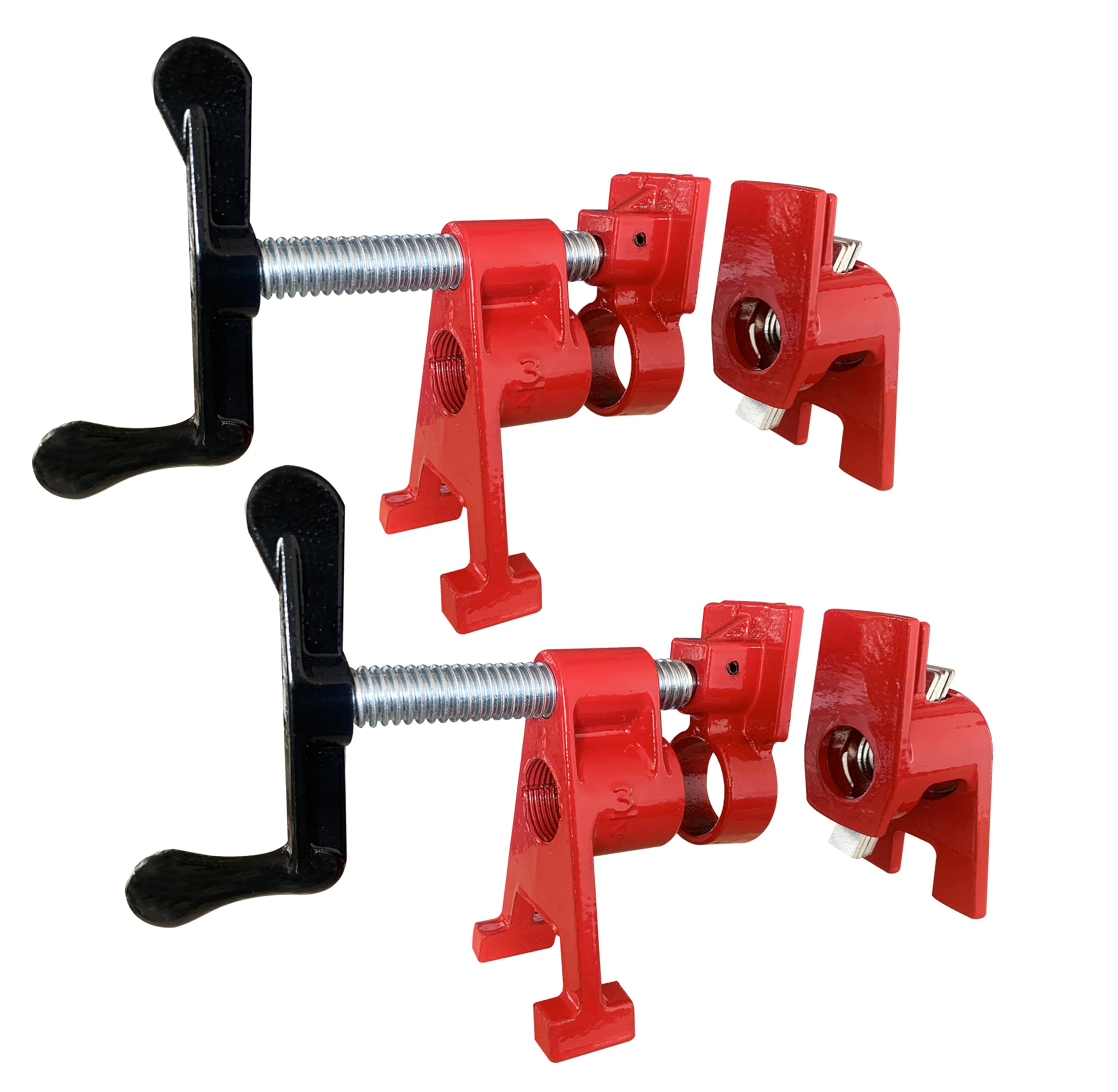 HimaPro Juego de 2 abrazaderas de tubo profesionales estilo H de 3/4 pulgadas, diseñadas para carpintería, carpintería, mejoras del hogar y trabajos de bricolaje