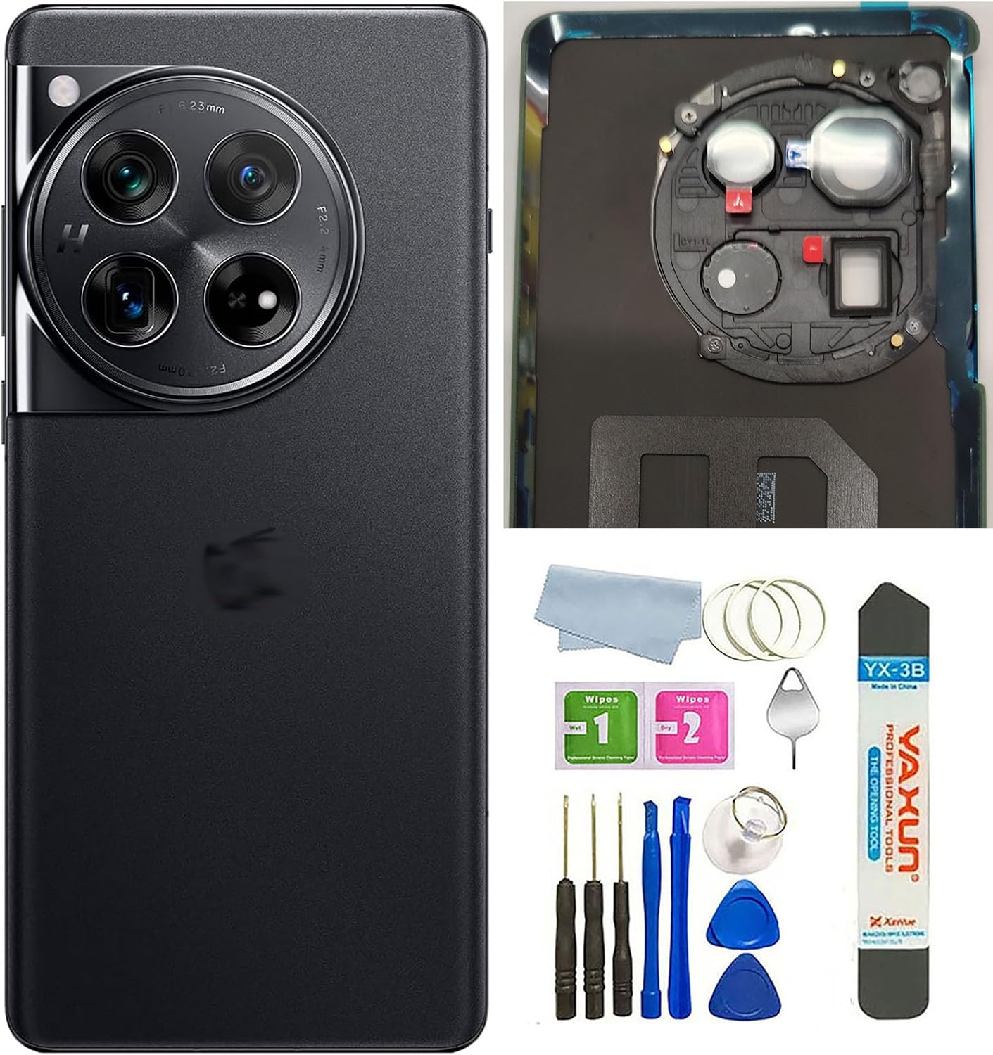 12 Back Glass Replacement for OnePlus 12 5G Back Glass Cover+Tools(Not Applicable oneplus12R 5G) (Black)