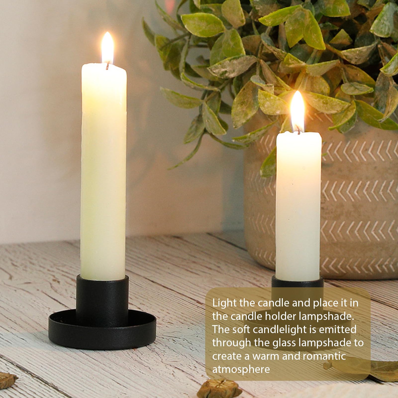 Cylindre en verre Bougeoir Noir : 4 pièces Cylindre en verre pour bougies avec socle noir Cylindre ombre Mariage Fête Table Centre de table Décor