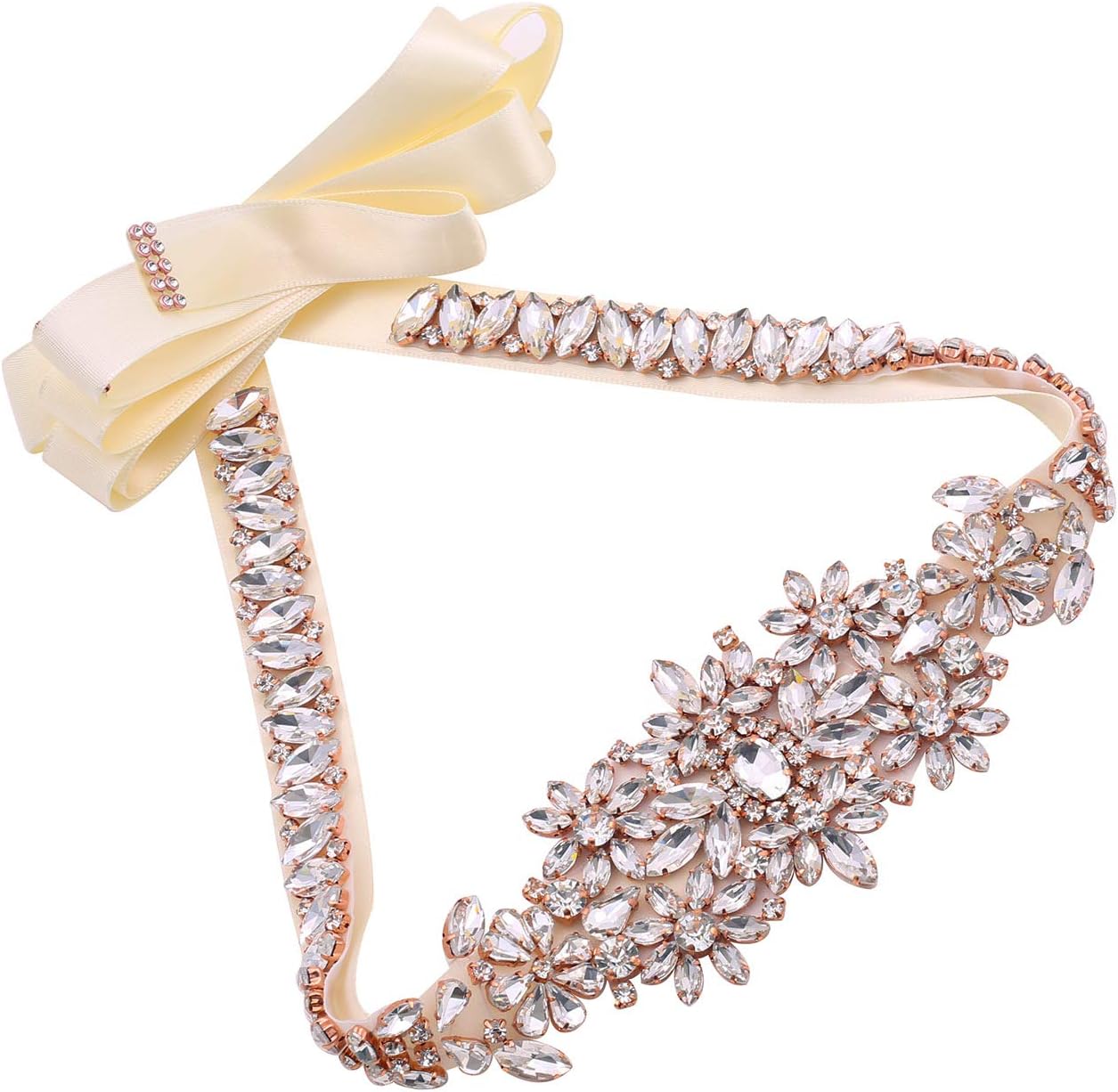 Women's Rhinestone Wedding Sash Belt Crystal Bridal Belts for Party Prom Evening Dresses Gown