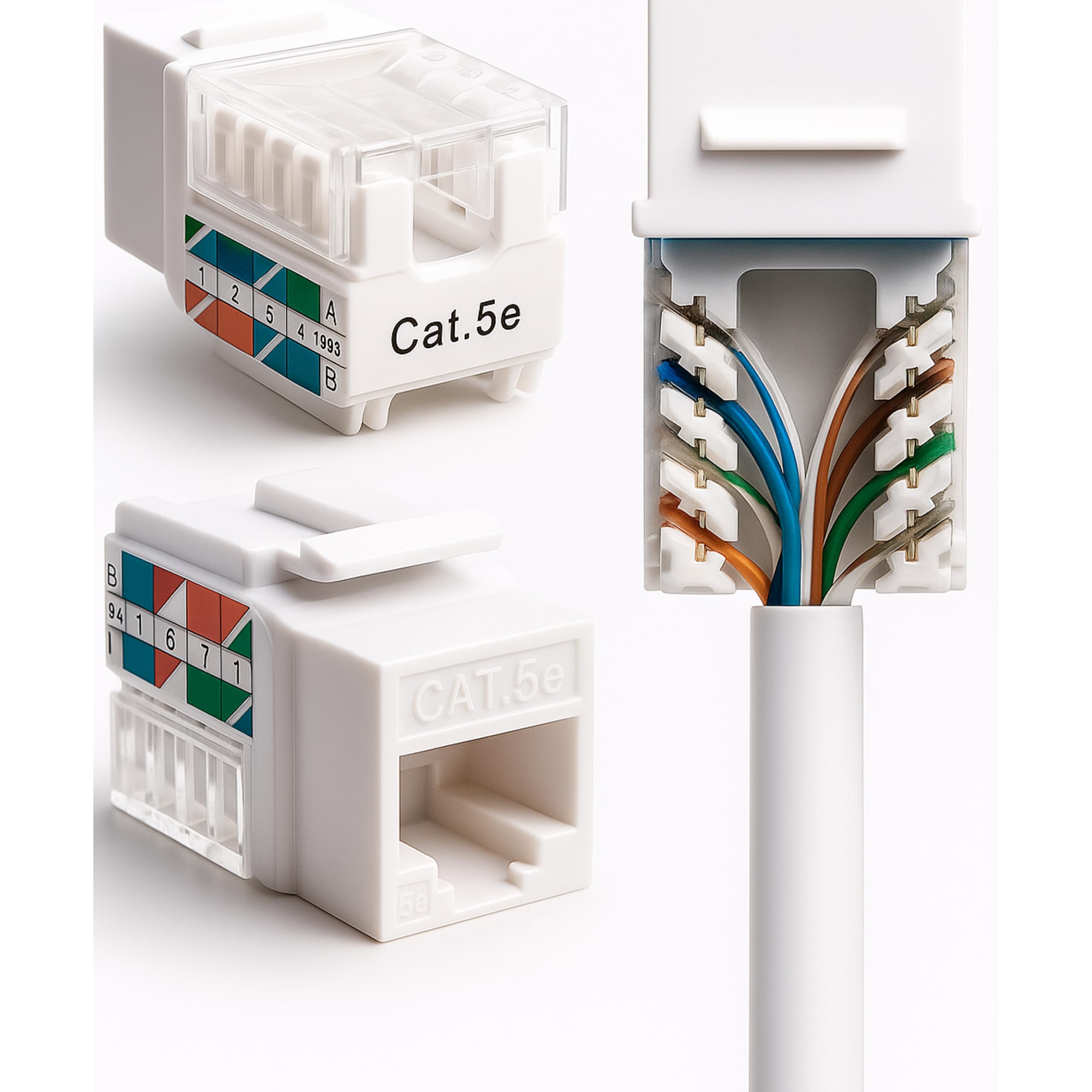 SATMAXIMUM Keystone Jack Cat5e Ethernet Wall Jack 45-Degree