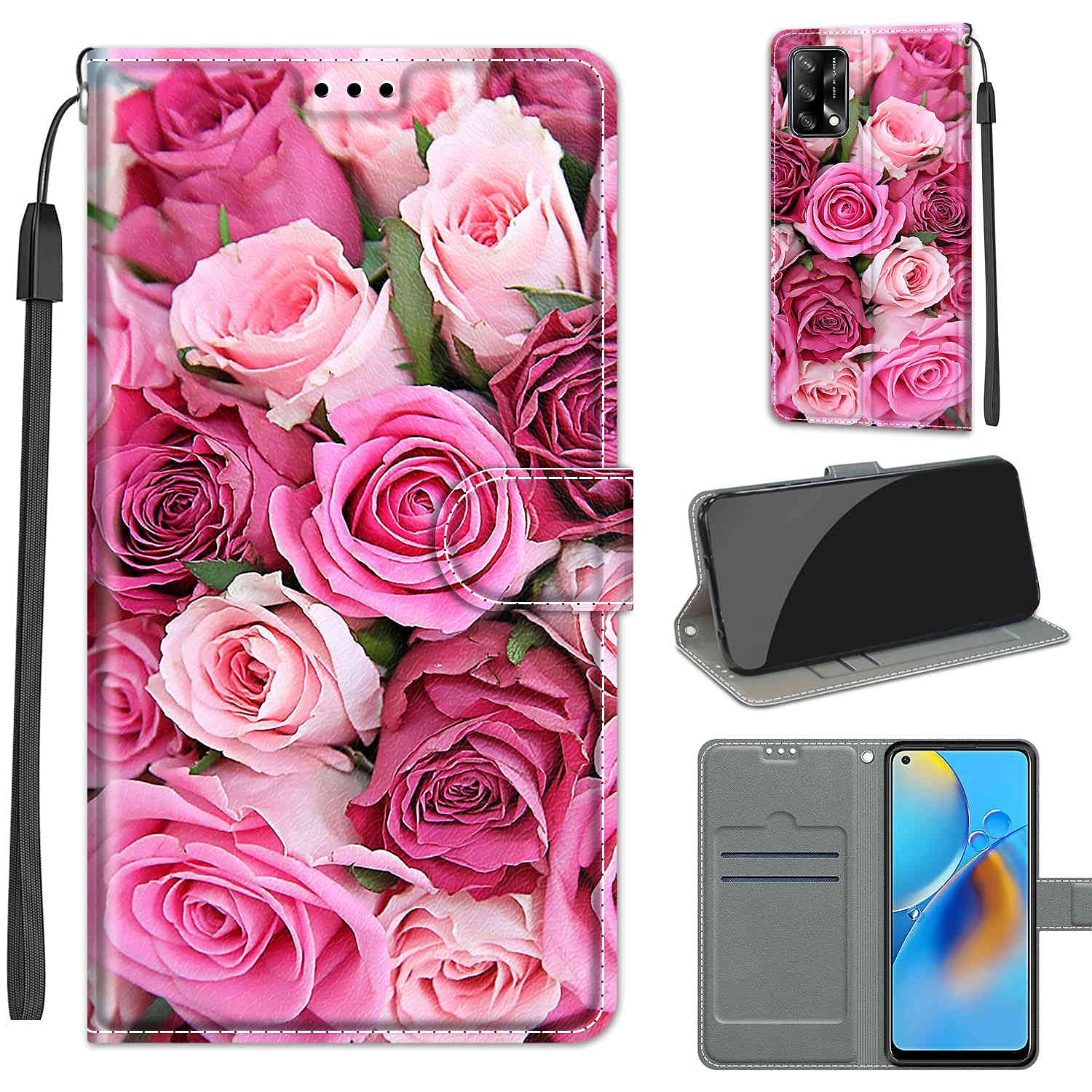 ChoosEU Cover per OPPO A74 4G / OPPO F19 Custodia in Pelle Portafoglio Silicone Flip Case Elegante
