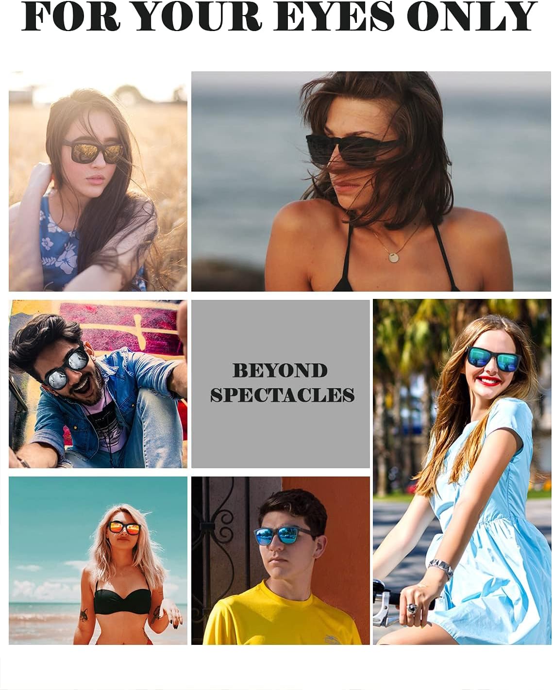 KALIYADI Sunglasses Men Polarized Sun glasses for Mens Womens Classic Matte Black Frame UV Protection 3pack - Image 3