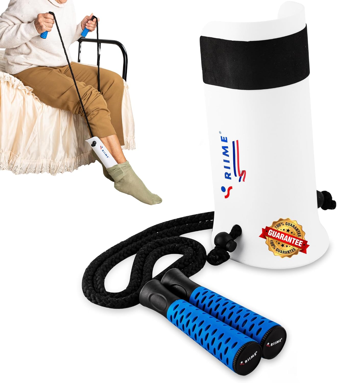 Sock Aid -Soft Touch-Sock Aids for Putting On Socks-Assistant Device No Bending-Hip Kit-Disability Aids for Elderly & Pregnant-Sock Helpers for Seniors with Arthritis-Sciatica