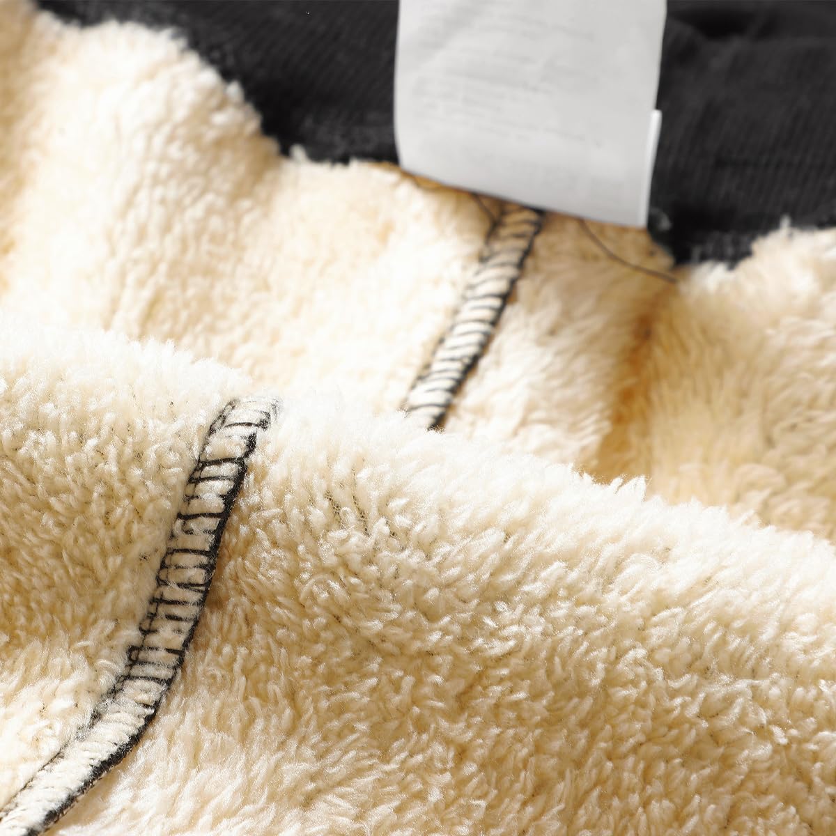 ZOXOZ Jogginghose Herren Baumwolle Thermo Gefüttert Warme Winter Fleece Traininghose Sporthose Lang mit Reißverschluss Taschen
