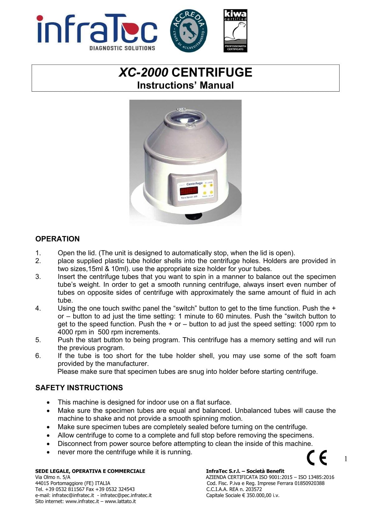 Gima 24035 Xc-2000 Centrifuga