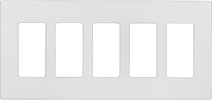 Cooper Wiring Devices 9525SG Aspire Screwless Wallplate, 5-Gang, Silver Granite