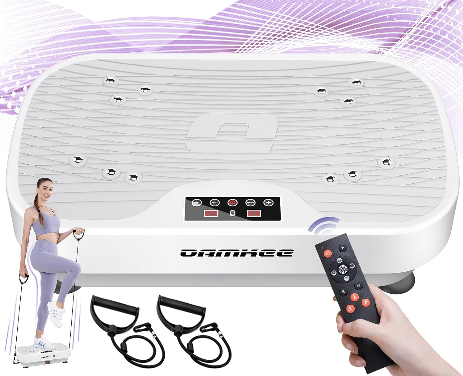 Vibration Plate Exercise Machine, Vibration Plate for Lymphatic Drainage, 9 Modes Whole Body Workout Vibrating Fitness Platform for Weight Loss & Shaping, Wellness – Home Gym Equipment