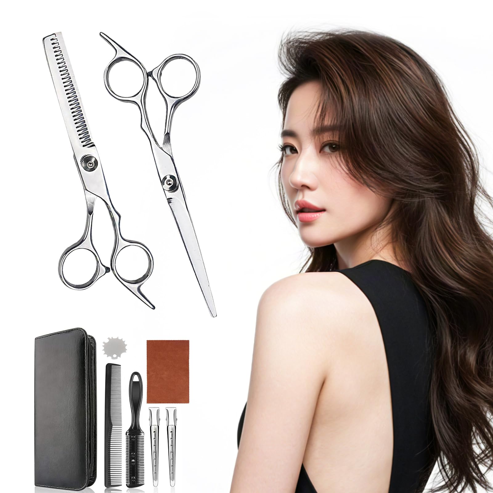 Amazon.co.jp: 【初心者向けプロ仕様9点セット】ヘアカットシザー