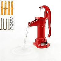 Vista 8 de Bomba de jarra de hierro fundido antiguo y duradera: Bomba manual de pozo de succión para transferencia de agua, elevación máxima de 25 pies, fácil